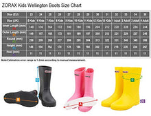 Load image into Gallery viewer, Zorax - UK2 Adult - EU33 - Black Girls Boys Waterproof Non-Slip Kids Motorbike Rain Boots Kids Rain Shoes Wellies Unisex Children Wellington Boots