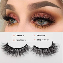 Load image into Gallery viewer, False Eyelashes, 3D Faux Mink False Lashes Reusable Long Thick Eyelashes for Makeup Eyelashes Extension, 4 Pairs Hand-made Dramatic Fake Eye Lashes with Eyelashes Clip (G102)