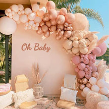 Load image into Gallery viewer, Retro Pink Balloon Garland Kit, 110Pcs Reusable DIY Doubled Dusty Pink Balloon Arch Kit for Retro Boho Wedding, Baby Shower, Bridal Engagement, Anniversary, Birthday