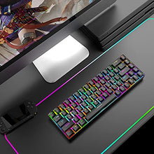 Load image into Gallery viewer, 60% Mechanical Gaming Keyboard Compact Type C Wired 68 Keys LED Backlit USB Waterproof Keyboard 18 Chroma RGB Backlight Full Anti-ghosting Keys Compatible With PS4/PS5/Xbox/PC(Black/Blue switch)