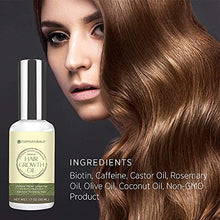 Load image into Gallery viewer, Natural Hair Growth Oil with Caffeine and Biotin - Hari Growth Serum For Stronger, Thicker, Longer Hair, 1.7 oz (1 Pack)