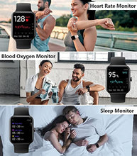Load image into Gallery viewer, RIVERSONG Smart Watch, 5ATM Waterproof Sports Watch for Men Women with Heart Rate, Sleep Monitor, SpO2, 1.69 Inches Full Touch Screen Fitness Tracker Compatible with iPhone iOS Android iPhones Black