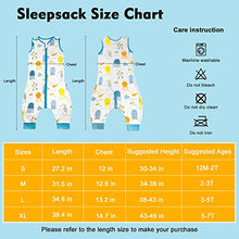 Load image into Gallery viewer, MOEMOE BABY Sleeping Bag with legs 0.5 Tog Baby Sleep Bag with Feet Cotton Toddler Sleep Sack Sleeveless Baby Sleep Bag Wearable Blanket Lightweight for Girls Boys 6M-7T (L/ 3-5T, Cute Monsters)