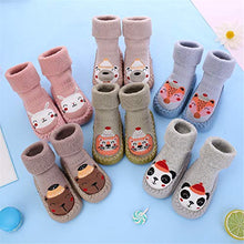 Load image into Gallery viewer, Gavena 2 Pairs of Baby Boy Slipper Socks Indoor Toddler Girls Slippers Combed Cotton Fluffy Newborn Boys Warm Soft Sole Anti-Slip Baby Kids Slip On Socks Shoes, Blue/Grey, 0-6 Months