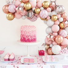 Load image into Gallery viewer, Rose Gold Balloon Arch Kit, 82pcs Pink Rose Gold Balloon Garland Arch Kit, Metallic Gold Latex Balloons Confetti Balloon for Birthday Wedding Party Decorations