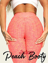 Load image into Gallery viewer, RIOJOY Women Anti Cellulite Gym Waffle Leggings, High Waist Yoga Pants Bubble Textured, Scrunch/Ruched Butt Lift Running Tights