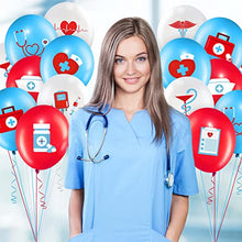 Load image into Gallery viewer, 50 Piece 12 Inch Nurse Graduation Party Balloons, White Red Blue 2022 Nurse Graduation Party Latex Balloons Congrats Nurse Decor for Medical Nurses Nursing Party Decoration Supplies