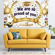 Load image into Gallery viewer, HOWAF Large Graduation Background Banner for Graduation Party Decoration 2022, We Are So Proud Of You Banner Fabric Class of 2022 Grad University High School Student Graduation Commencement Decoration