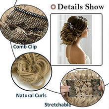Load image into Gallery viewer, Real Fashion Short Messy Curly Dish Hair Bun Extension Easy Stretch hair Combs Clip in Ponytail Extension Scrunchie Chignon Tray Ponytail Hairpieces Silver Grey