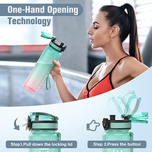 Load image into Gallery viewer, Sahara Sailor Water Bottle,32oz/1000ml Sports Water Bottle with Motivational Time Marker,Non Toxic Plastic,Leak Proof Drinks Bottle BPA Free,for Sports,Cycling,Camping (Pink)