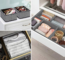 Load image into Gallery viewer, ilauke Fabric Dresser Drawer Dividers Set of 8 Wardrobe Closet Organiser Foldable Storage Box for Socks Underwear Bras Ties Toys