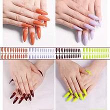 Load image into Gallery viewer, 288 Pieces Extra Long Press on Nails 12 Solid Colours Stiletto False Nails Full Cover Fake Nails Artificial Nail Tips for Women Girls (Stiletto Nails)