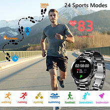 Load image into Gallery viewer, BEN NEVIS Men Smart Watch, Waterproof 24/7 Heart Rate Blood Pressure Sleep Auto Monitor Fitness Sport Watch with Step Counter Staninless Steel Metal for Bluetooth Android iOS
