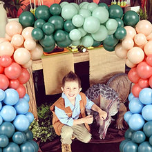 Load image into Gallery viewer, Balloon Arch Kit, Colourful 134 pcs Pastel Blue Red Green Orange Rainbow Balloon Garland Arch Kit Blue Sage Green Balloons Set for Kids Boys Dinosaur Theme Birthday Baby Shower Party Decorations