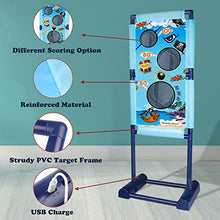 Load image into Gallery viewer, DX DA XIN Moving Shooting Targets Game Electric Scoring Target Kids Toy with 2 Popper Guns 18 Foam Balls Outdoor Garden Toys Gifts for Boys Girls 110 x 42cm