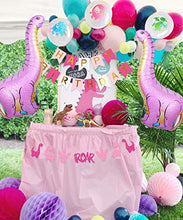 Load image into Gallery viewer, Dinosaur Party Decorations for Pink Dinosaur Balloons Garland Happy Birthday Banner for 1st Birthday Baby Shower Decorations
