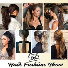 Load image into Gallery viewer, FXTYK 24 inches Wrap Around Ponytail Clip in Hair Extensions Long Straight Hairpiece Synthetic hair-Natural Black