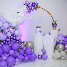 Load image into Gallery viewer, Purple Balloons Arch Garland Kit, Purple Birthday Decorations Pastel Purple Balloons Macaron Purple Grey Balloons Metallic Purple Silver Balloons White Balloons Purple Confetti Balloons