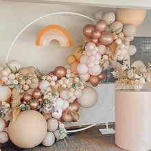 Load image into Gallery viewer, Apricot Balloon Arch Garland Kit, 124 Pcs Double Macaron Baby Pink Cream Peach and Chrome Rose Gold Latex Balloons for Boy Girl, Boho Wedding Birthday Party Bridal and Baby Shower Decorations