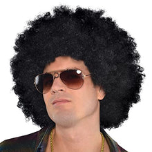 Load image into Gallery viewer, amscan 10237415 Oversized Black Afro Adult Wig