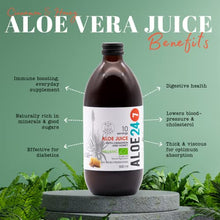 Load image into Gallery viewer, Aloe 24/7 Organic Aloe Vera Juice | Made with Wild Grown Aloe Ferox Leaf Extract | Cinamon-Honey | 100% Natural Preservative Synthetic Additives Free in GLASS BOTTLE | For Healthy Indigestion | 500 ml
