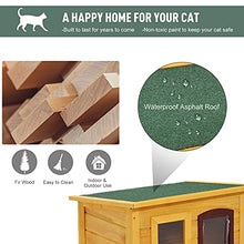 Load image into Gallery viewer, PawHut Garden Wooden Cat House Outdoor Pet Play Home Water-resistant Roof Kitty Shelter Kennel w/ith Door & Window
