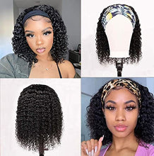 Load image into Gallery viewer, Headband Wig for Black Human Hair, Deep Wave Wig Human Hair Natural Color, Virgin Human Hair for Women.