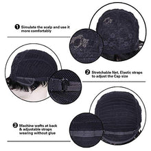 Load image into Gallery viewer, S-noilite Brazilian Curly Virgin Human Hair Wigs Short Bob Deep Wave Natural Black None Lace Wig Adjustable Cap for Women (12" human hair)