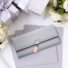 Load image into Gallery viewer, Roulens Ladies Purse, RFID Blocking PU Leather Wallet for Women Leaf Pendant Zipper Coin Long Purse with Multiple Card Slots and Roomy Compartment