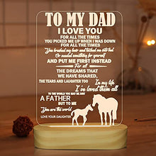 Load image into Gallery viewer, to My Dad Gifts from Daughter,3D Night Light I Love You Daddy LED Illusion Table Lamp for Men Father's Day Birthday Present (to My dad)
