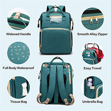 Load image into Gallery viewer, Baby Changing Bag Backpack, KAQ Multifuntion Nappy Changing Bag Waterproof Large Diaper Bag Backpack with Changing Mat & Stroller Strap for Mom and Dad, Portable Folding Nappy Changing Rucksack