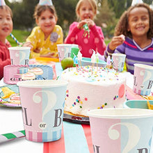 Load image into Gallery viewer, Amycute Gender Reveal Party Supplies for 16 Guests, Baby Shower Plates Cups Napkins Boy or Girl Party Tableware Set