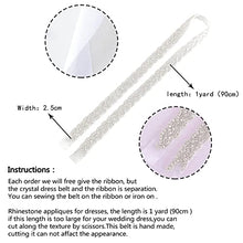 Load image into Gallery viewer, ShinyBeauty Ivory Ribbon Wedding Dress Belt 2.5cm Width by 1 Yard Rhinestone Belt Crystal and Pearl Wedding Belt Diamante Bridal Belt Sash Belt for Wedding Dress RA027