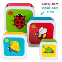 Load image into Gallery viewer, TUM TUM Nesting Snack Pots for Kids, Snack Boxes for Kids, Kids Snack Box Set, BPA Free - Bugs