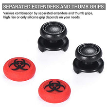 Load image into Gallery viewer, Playrealm FPS Thumbstick Extender & 3D Texture Rubber Silicone Grip Cover 2 Sets for PS5 Dualsenese & PS4 Controller (BioH Red)