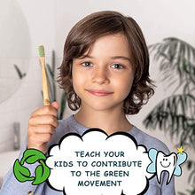 Load image into Gallery viewer, Greenzla Kids Bamboo Toothbrushes (6 Pack) | BPA Free Soft Bristles Toothbrushes | Eco-Friendly, Natural Bamboo Toothbrush Set | Biodegradable, Compostable & Organic Charcoal Wooden toothbrushes