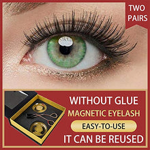 Load image into Gallery viewer, Magnetic Eyelashes Applicator Tool Kit,Glue-free Magnetic Eyelash Clip,Eyelashes Short Set with 2 Pairs Magnetic False Eyelashes,Magnetic Eyelashes No Eyeliner,Natural Look