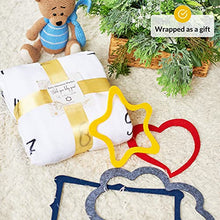 Load image into Gallery viewer, Baby Milestone Blanket | Monthly Photo Mat for Boy or Girl, Unisex | Moon & Stars Theme | Personalised Baby Shower Present for New Mums | Age Mat | Soft, Thick & Comfortable | Includes Coloured Frames