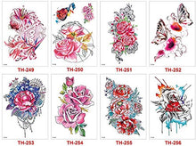 Load image into Gallery viewer, HXMAN 5pcs Waterproof Tattoo Stickers Bikini Peony Tattoo & Body Art Flower Rose Tattoo Fake Water Transfer Tattoo Temporary Tatoo Leg Arm A112