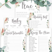 Load image into Gallery viewer, Little Angels Jamboree Baby Shower Games - The Ultimate Big Baby Shower Game Bundle 5 in 1 BOHO Floral Design