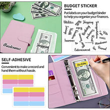 Load image into Gallery viewer, Mlife Ring Binder Set - 28pcs Leather Notebook Budget Binder with Clear Cash Envelopes,Budget Sheets and Label Stickers,Cash Organizer Money Saving Binder for Travel and Diary Pink