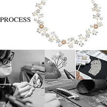 Load image into Gallery viewer, Crystal Pearl Bridal Headband Flower Hair Vine festival Wedding Hair Accessories Gold Headpiece Hair Bands Tiara Hair Accessories for Women Girls Bridesmaid Bohemian hair bands