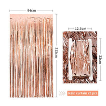 Load image into Gallery viewer, Metallic Tinsel Foil Fringe Curtains, 5pcs 3ft x 6.6ft Glitter Curtains, Photo Booth Props Backdrop Curtain for Door Decorations Hanging, Birthday, Wedding, Hen Do Party, Christmas, Xmas