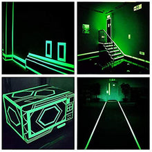 Load image into Gallery viewer, 2 Rolls Fluorescent Tapes 5m x 20mm and 5m x 10mm Green Luminous Tape Glow in the Dark Self-Adhesive Tape for Kids Room Home Wall Decoration Christmas Night Glowing Bicycle Night Riding Logo
