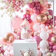 Load image into Gallery viewer, WINAROI Balloon Arch Kit,112Pieces Retro Rose Red Pink Metal and Confetti Balloon for Baby Shower Decorations Girl Boy, Wedding Birthday