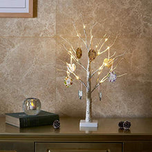 Load image into Gallery viewer, Eambrite Mini White Tree Christmas Cards Display Tree Tabletop Birch Tree Battery Operated LED Twig Tree for Party Wedding Christmas Special Celebration (60cm)