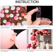 Load image into Gallery viewer, Balloon Garland Arch Kit,WINAROI 100 Pcs Burgundy Pink Metallic Latex Balloons Arch Kit with 16ft Tape Strip & Dot for Baby Shower Decorations, Wedding Birthday