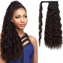 Load image into Gallery viewer, DODOING Kinky Curly Wrap Around Yaki Ponytail Extension Long Wavy Synthetic Hair Extensions Clip in Ponytail for Women Beauty and Fashion