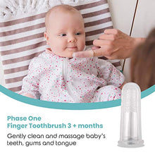 Load image into Gallery viewer, 3 Piece finger toothbrush for babies- Set by Cherish Baby Care - with Infant Finger Toothbrush - Silicone Toothbrush & Toddler Toothbrush - Perfect Babys First Toothbrush Set (Teal)
