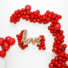 Load image into Gallery viewer, 125Pcs Red Balloon Arch Garland Kit,5M Balloon Garland Kit 5 Inch 10 Inch 12 Inch 36 Inch Pearl Red Latex Balloon for Photo Shoot Valentine Christmas Baby Shower Wedding Birthday Hen Party Decoration
